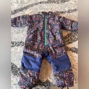 Patagonia Snowpile suit, waterproof & insulated, multicolored, sz 6-12 months